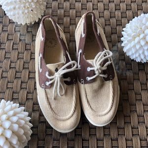 RALPH LAUREN POLO: Brown& Tan Corduroy Boat Shoes